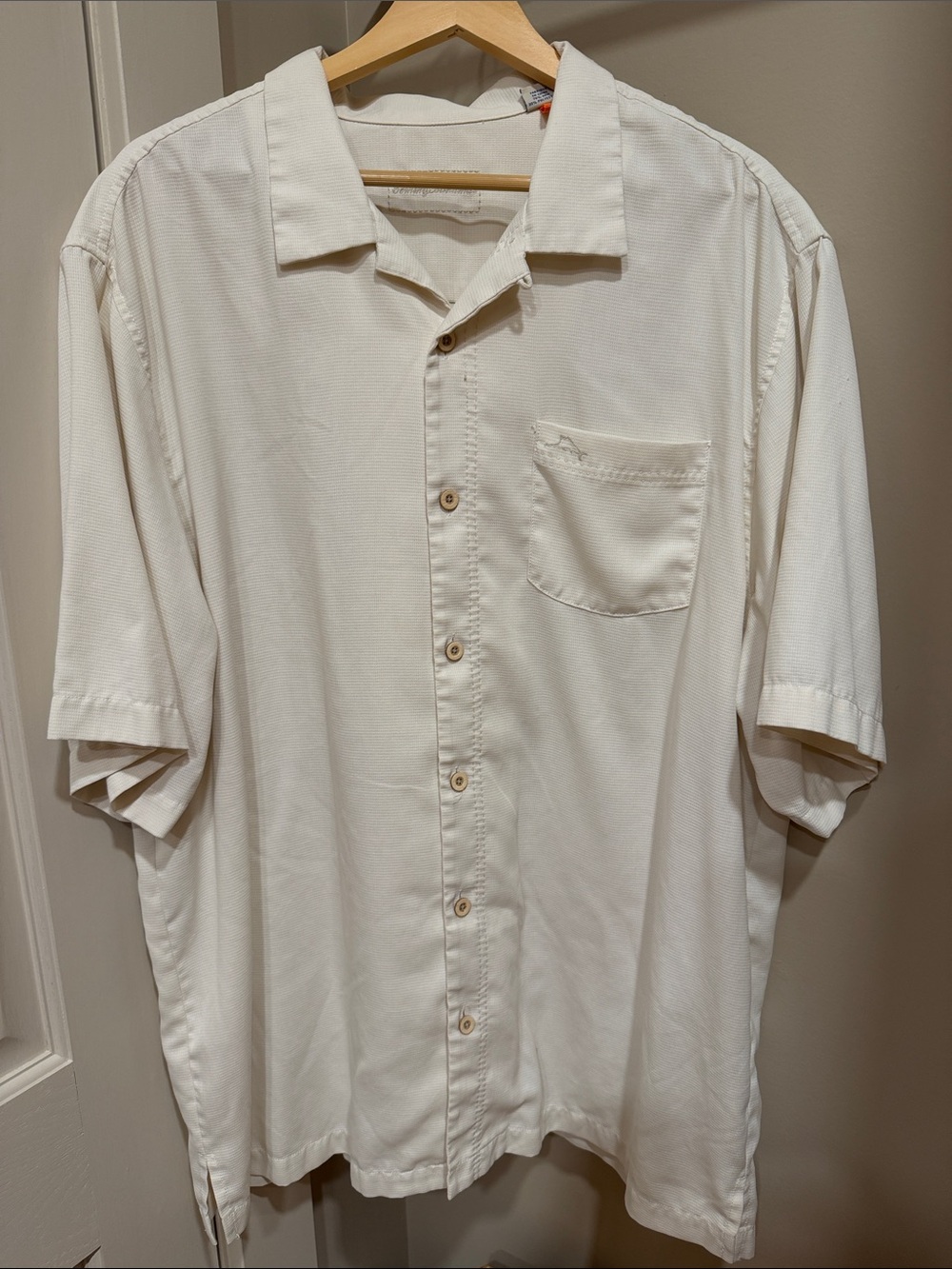 Tommy Bahama Cream Short-Sleeve Button-Down Camp Shirt